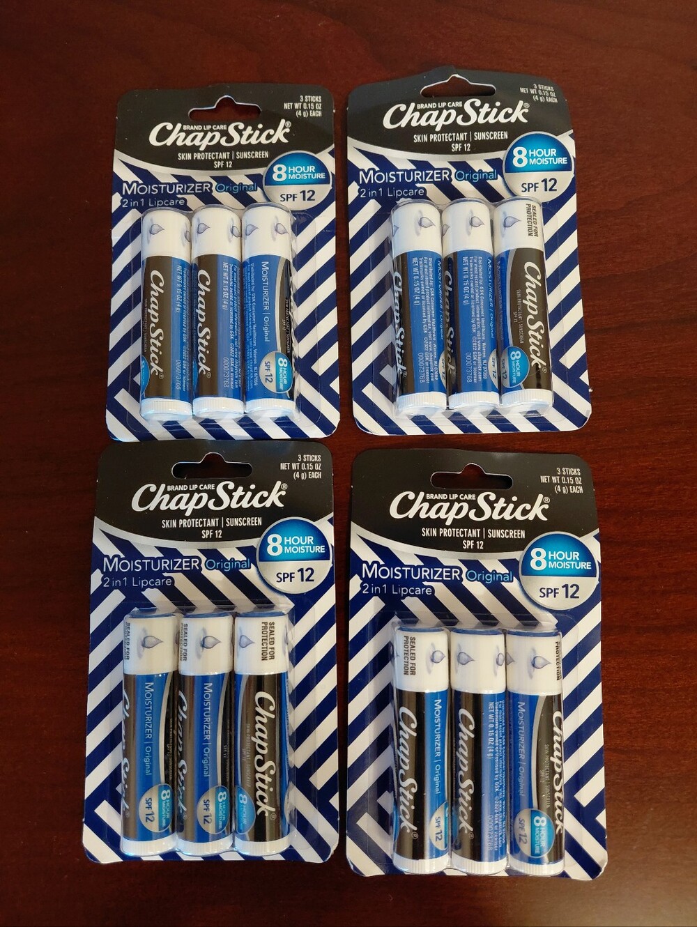 ChapStick Moisturizer Original provides SPF 12 sun protection 4 Packs Included